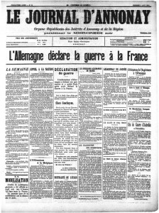 Journal d’Annonay 5/8/1914